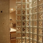 bathroom with a glass wall