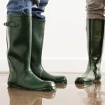 boots on wet floor