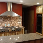 modern kitchen with island and stove