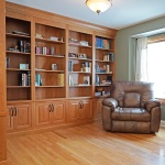bookshelves in a room